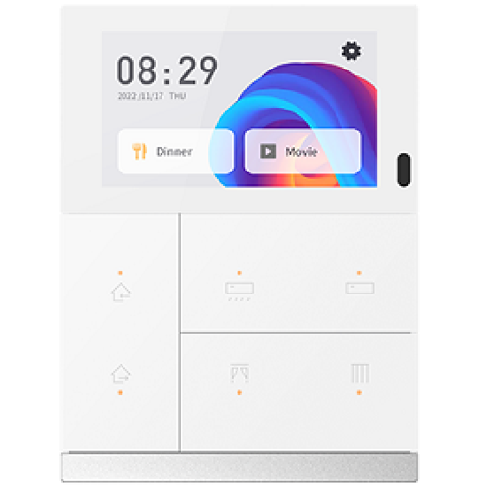 GVS - KNX Waltz Series Touch Pad ( CHTFB-3.0/6.S.20 ( Silver Bar + White Button ) )