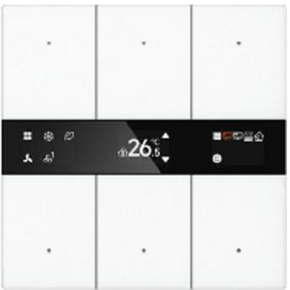 GVS - Multifunctional Thermostat ( CHMTB-06/S.2.10 (White) ) ( Glass Button "Mirror Glass Display" )